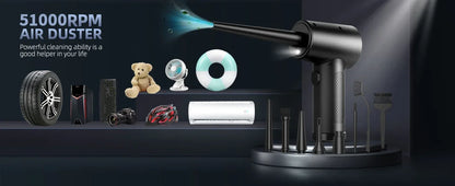 Electric Wireless Air Duster Compressed Air Blower Compressed Air for Cleaning Computer Keyboard Camera Car Home With LED Light
