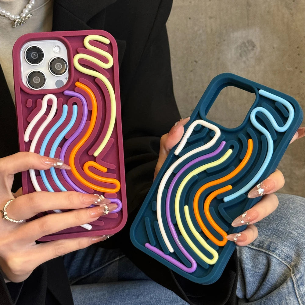 Funny Stuff DIY Brain-training Toys Phone Case for iPhone 12 13 14 15 16 Pro Max Soft Silicone Reliver Stress Creative Cover