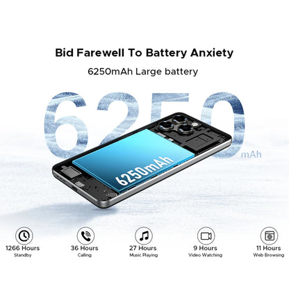 Global Version DOOGEE Note 58 Android 15 Smartphone 8GB RAM+128GB ROM 6.75" HD+ 90Hz IPS Screen 6250mAh Large battery NFC