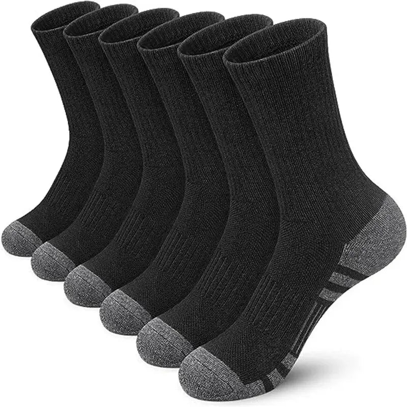 6 Pairs Men's Outdoor Gym Socks High Quality Comfortable Soft Ground-Gripping Football Large Size New Style