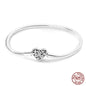 Bracelet Silver 925 Original 17-20CM Star Moon Sun Four Leaf Clover Green Zircon Bracelets Fit DIY Charms Birthday Jewelry Gifts