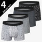 4 Pack Europe And America Size Men'S Solid Color Sexy Boxer Underwear Antibacterial Breathable Plus Size Men'S Shorts Underwear