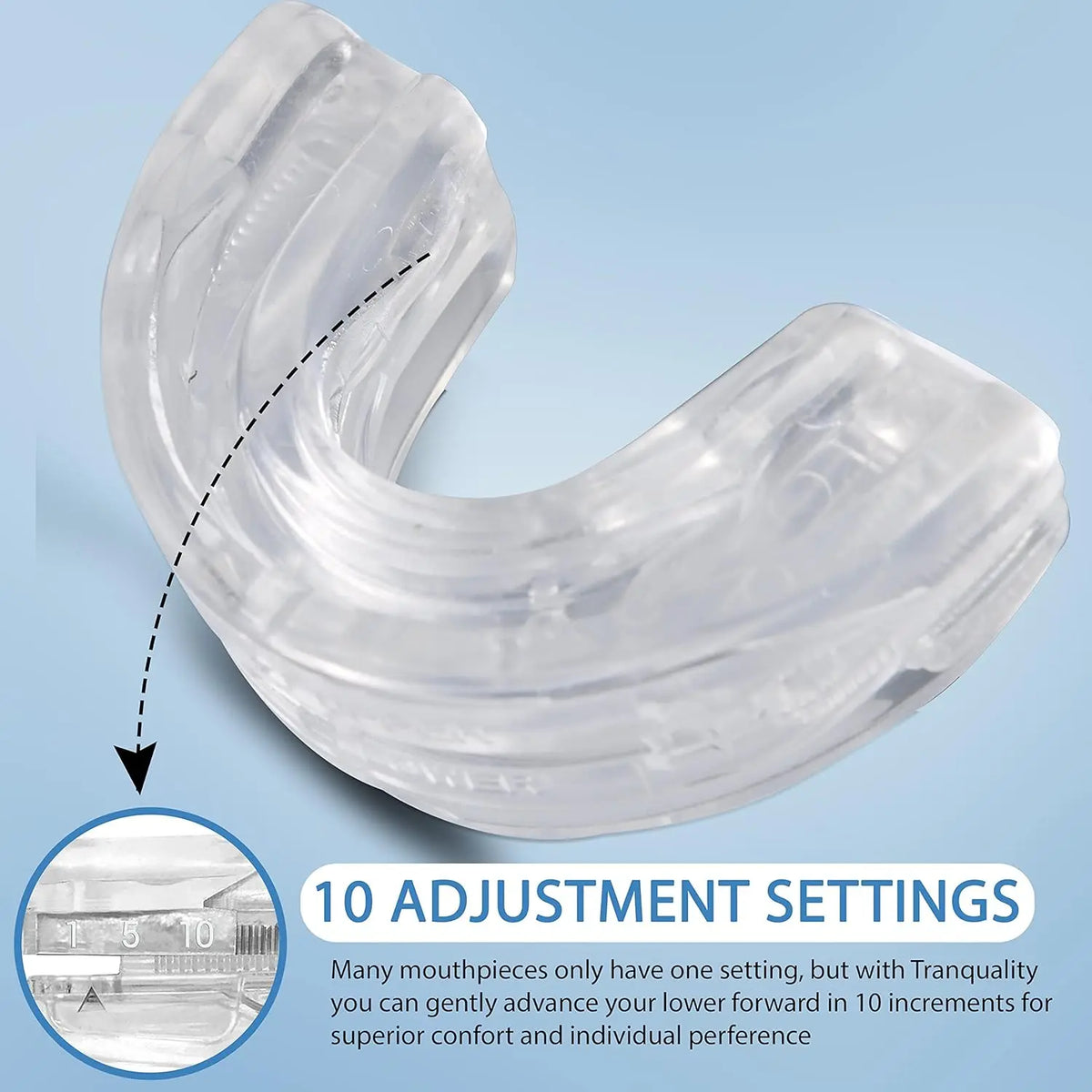 Anti-Snoring Mouth Guard, Adjustable Mouthpiece - Night Time Teeth Mouthguard & Sleeping Bite Guard for Bruxism and Stop Snoring