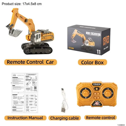 1:64 Remote Control and Alloy Truck Forklift with Trailer Worktop Mini Bluetooth RC Elevator Vehicle Children's Toy Holiday Gift