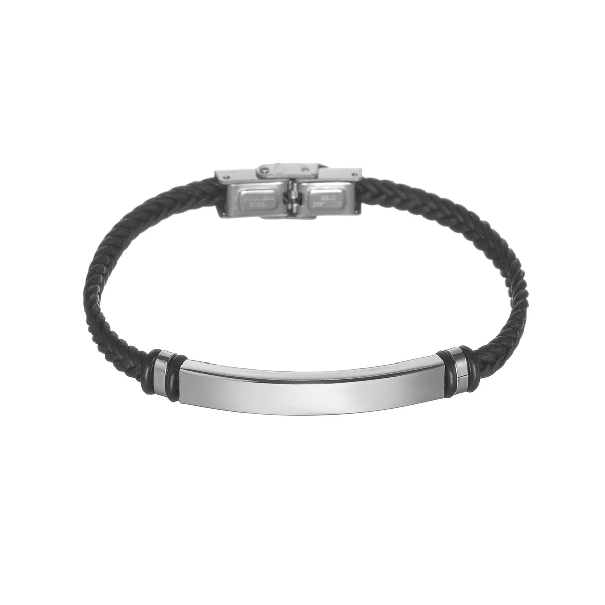 Bracelet Homme Twist Braid Leather Rope Bracelets For Men Stainless Steel Hiphop Rock Fashion Jewelry Accessories Wholesale
