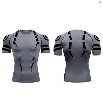 Anime Jujutsu Kaisen Compression Set Fitness Suit for Men Quick Dry 3D Compression Shirt+Gym Shorts Running Workout Sportswear