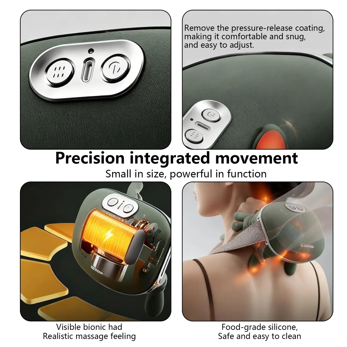Heated Neck & Shoulder Massager with 3 Speeds,Back Massage Shawl, 4D Kneading & Wireless Design for Home, Office, Travel