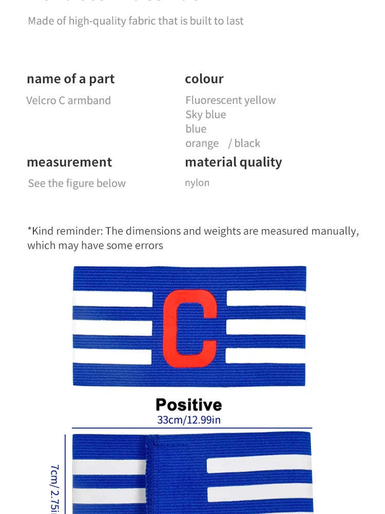Adjustable Football Captain's Armband for Adults and Youth - Comfortable and Durable Soccer Band for Team Captains