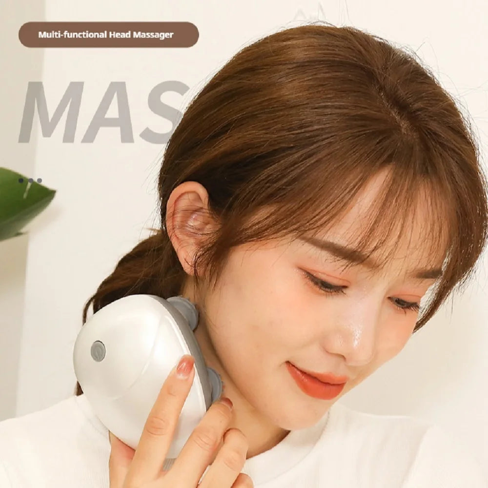Electric Scalp Head Massager Kneading Vibrating Device Health Shoulder Neck Leg Arm Deep Tissue Massage Cat Pet Massager