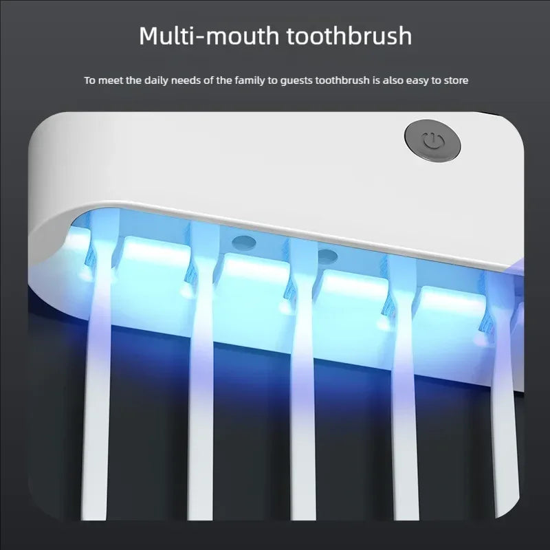 Household 3 in 1 UV Light Electric Toothbrush Sanitizer Wall Mounted Toothbrush Holder With Toothpaste Dispenser Combination