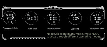 NORTH EDGE 2026 TERRAX Men's Digital Watches Outdoor Sports Swimming Waterproof 50M Stopwatch Countdown Electronic Watch For Men
