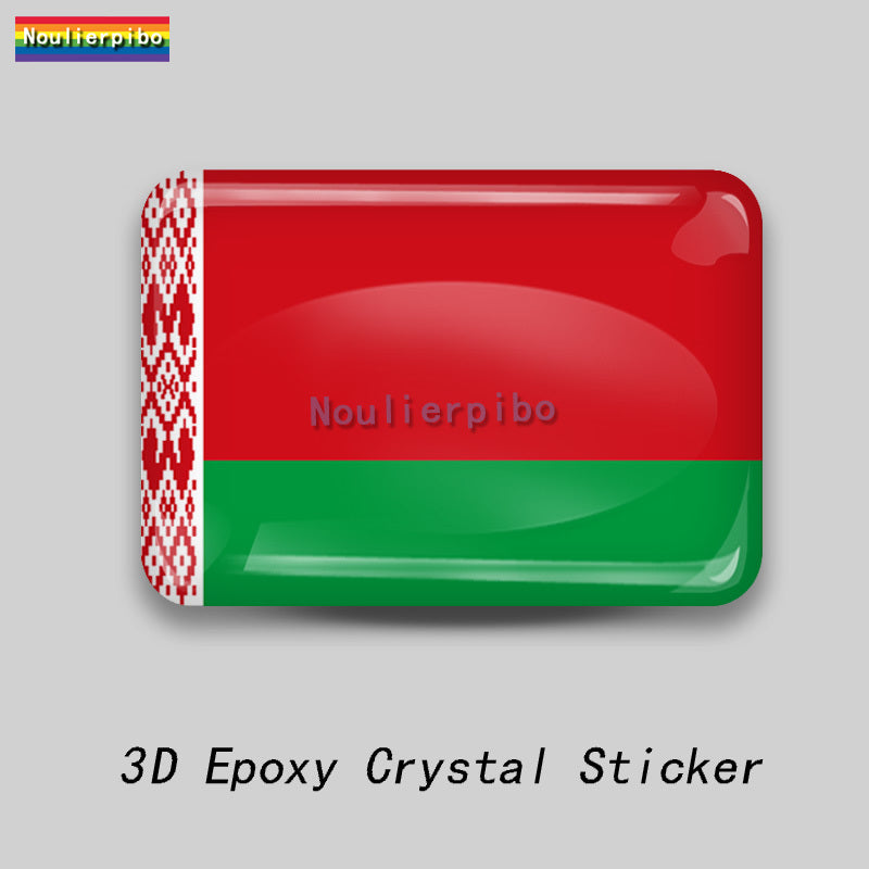 3D Dome Sticker Belarus Flag National Emblem Shield Car Motorcycle Helmet Laptop Vinyl Waterproof Stereo epoxy resin Sticker