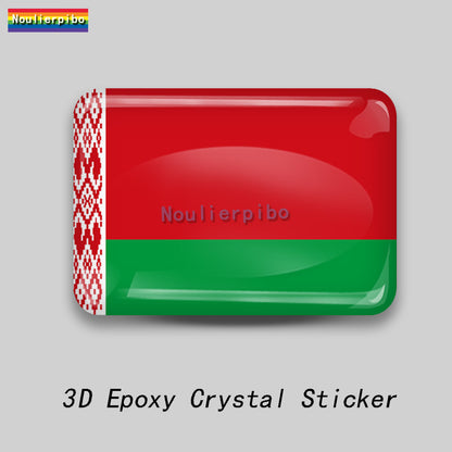 3D Dome Sticker Belarus Flag National Emblem Shield Car Motorcycle Helmet Laptop Vinyl Waterproof Stereo epoxy resin Sticker