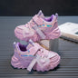 Girls Sports Shoes Kids Running Sneakers for School Fashion Cute Shiny Non-slip Children's Casual Shoes with Heart Spring Autumn