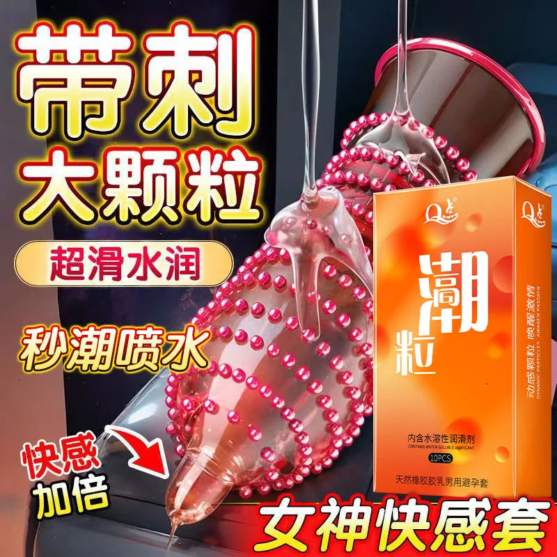 Rubber Condom With Tendrils Sex Toys Ice Fire Feeling Penis Sleeve For Adults 18 Stimulation Safety Condoms Erotic Products