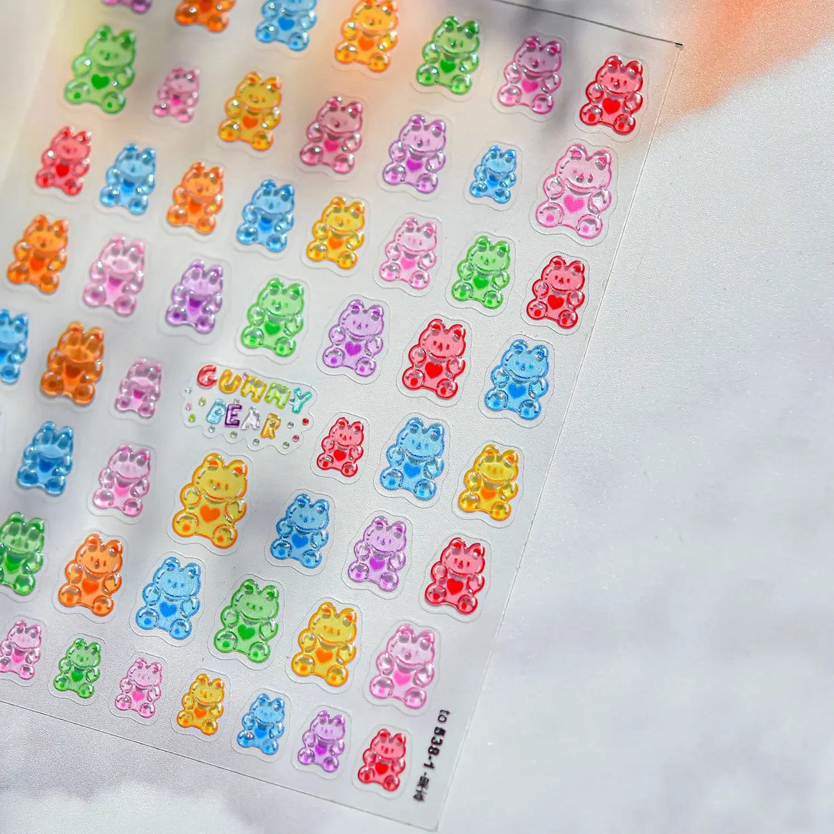 Colorful 5D Happy Birthday Nail Art Sticker Cake Candle Numbers Musical Note Cute Bear Stars Cherry Self Adhesive Manicure Decal