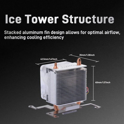 GeeekPi Raspberry Pi 5 Cooler Raspberry Pi 5 ICE-Tower Cooler CPU RGB LED Light Cooling Fan