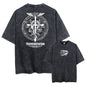 Anime Fullmetal Alchemist Acid Tshirt Men Printed Retro Harajuku Style Fashion Streetwear Performance Short Sleeve Top Unisex