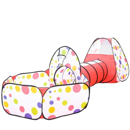 3 in 1 Pink Elephant Kids Play Tent with Crawl Tunnel & Ball Pit, Pop Up Foldable Toddler Playhouse, Breathable Mesh Safe Play Toy Indoor Outdoor Large Space for 2-3 Kids Ages 1-6，Quick Setup & Easy Storage with Carry Bag