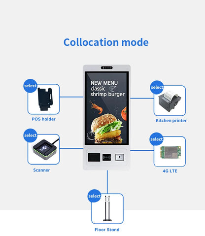 TouchWo 15.6 21.5 23.8 Inch Wall Mount Touch Screen AIO Computer Touchscreen Self Service Checkout Ordering Ticket Payment Kiosk