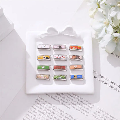 2025 New Women's Gift Cute Rabbit Cat Dogs Italian Charms Links Beads Fit 9mm Stainless Steel Modular Modular Bracelet Jewelry