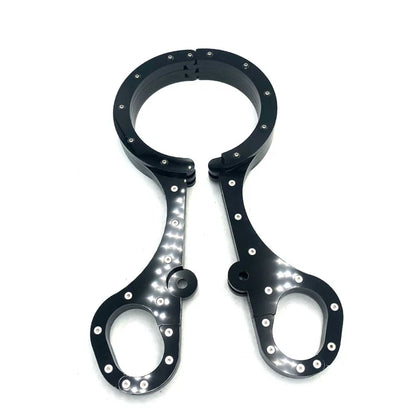 Neck Collar Handcuffs Crystal Flail BDSM Bondage Lock Hand Cuffs Sex Toys For Couples Women Wrist Restraints Adult Games Tools