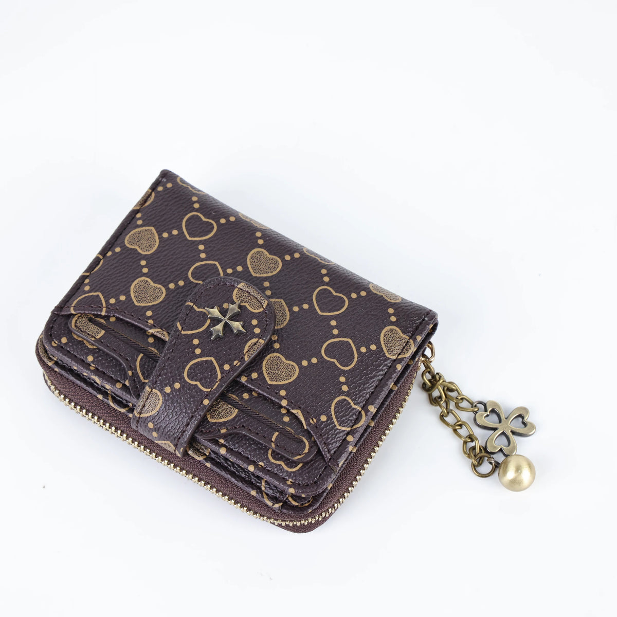Women's short European and American fashion buckle wallet zipper coin purse