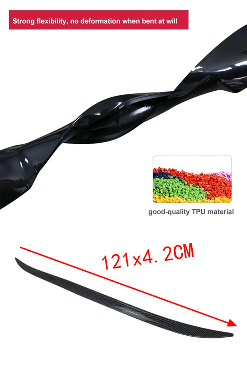For Audi Accessories A5 S5 RS5 A3 A4 A6 Sedan S Line Car Rear Wing Trunk Tail Spoiler Lip Rubber Black Soft Plastic Gloss Black
