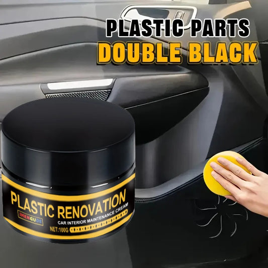 1 Piece 100g Car Plastic Repair Agent Recovery Black Luster Car Interior Leather and Panel Update Wax Coating Car Polishing and Repair Coating Cleaning Rejuvenation Repair Wax