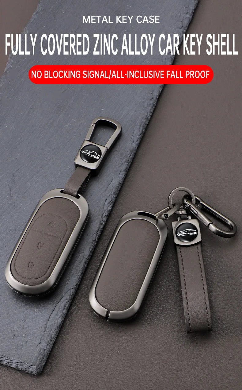 Zinc alloy+leather car remote key set, suitable for Leapmotor C16 C11 C10 C01 B10 T03 S01 car keychain key set chain accessories