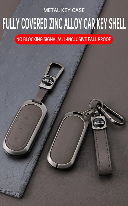Zinc alloy+leather car remote key set, suitable for Leapmotor C16 C11 C10 C01 B10 T03 S01 car keychain key set chain accessories