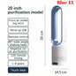 Smart Bladeless Fan with Remote Control 8 Wind Speeds Intelligent Timing 90° Oscillation Quiet Air Cooler for Home Bedroom