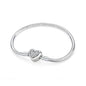 Original 925 Sterling Silver Bracelets Bangles Love Heart Clip Charms Beads Snake Chains For Women Rose Gold DIY Luxury Jewelry