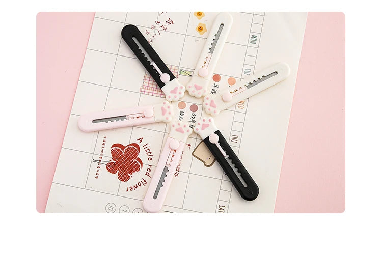 Mr.Paper Mini Portable Cat's Paw Tool Knife Cute Creative Exquisite Handbook Decoration Paper Cutting Stationery Supplies