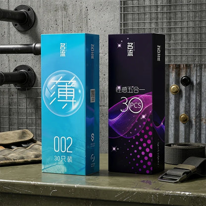 Ultra Thin Condoms Ribbed and Dotted Mixed Pack 24pcs/30pcs Latex Sex Protection Strong Safe  Pleasure Textured Surface for Men