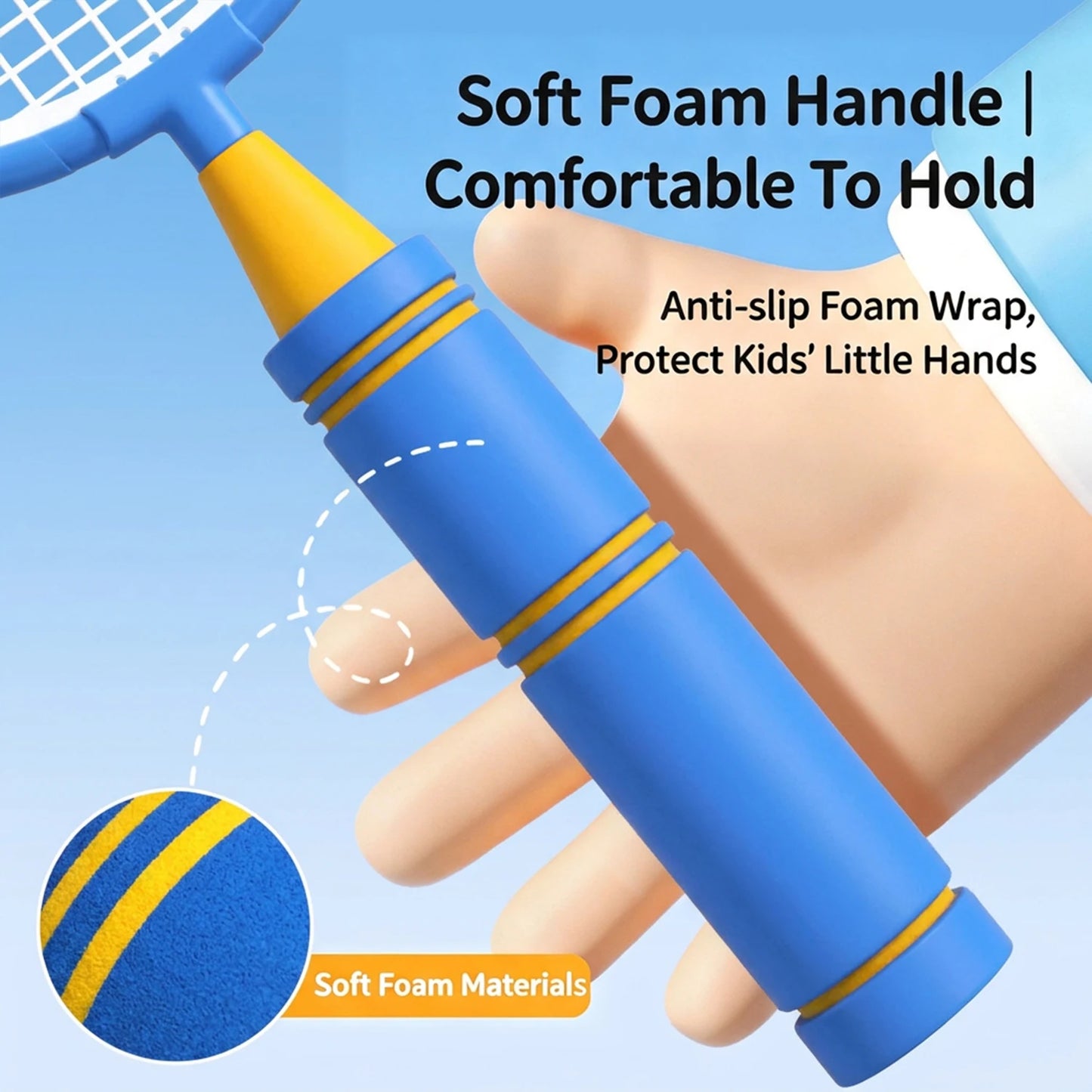 Kids Badminton Racket with Ball Parent-child Indoor Outdoor Sports Toy Training Equipment Children Teens Adult Birthday Gifts