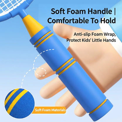 Kids Badminton Racket with Ball Parent-child Indoor Outdoor Sports Toy Training Equipment Children Teens Adult Birthday Gifts