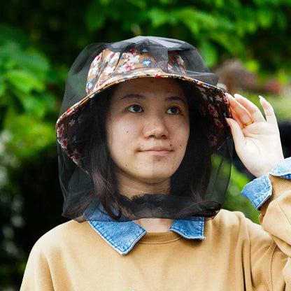 Outdoor Mosquito Head Mask Beekeeping Net Gauze Hat Travel Fishing Camping Mask Net Head Net Mask Travel Camping
