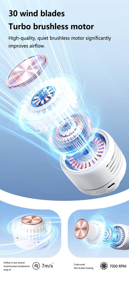 Lenovo Portable Bladeless Clip Fan 360° Rechargeable Mini USB Desk Fan Small Cooling Fan for Outdoor Travel Office