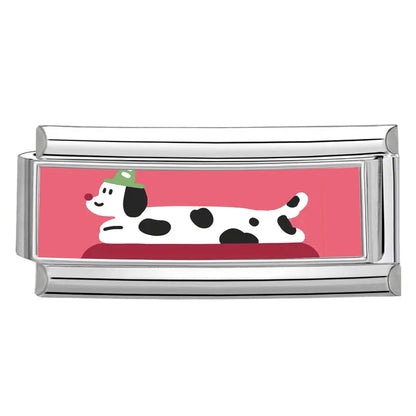 Y2K Red Pink Heart Dog Cat Flowers Italian Charm Link Fit 9mm Stainless Steel Jewelry DIY Making Bracelets For Gifts