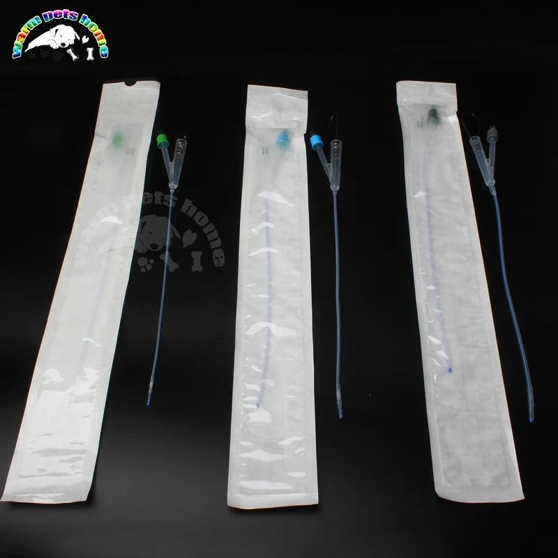 10PCS Medical 2-Way Silicone Foley Catheter Cannula 6Fr 8Fr 10Fr Canine Dog Urinary Catheter Veterinary Consumables