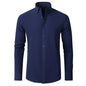 Men's long-sleeved shirt made of elastic fabric, wash-and-wear wrinkle-resistant business casual, silky smooth, pure color shirt