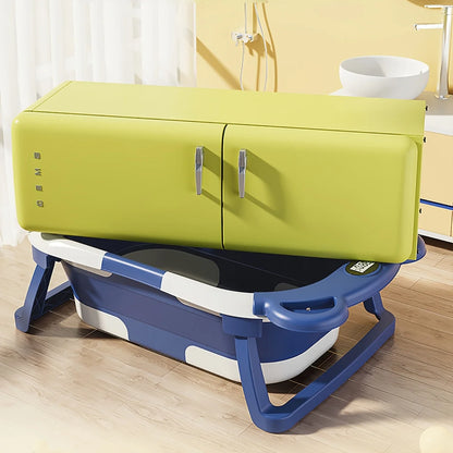 Collapsible Baby Bathtub for Newborn with Thermometer &1Soft Floating Cushion,Portable Travel Bathtub with Drain Hole,Baby Tubs