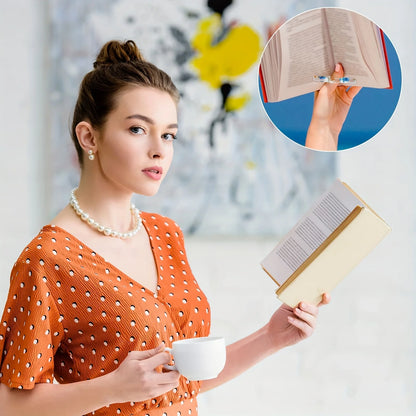 1/2/3 Pcs Dried Flower Resin Book Page Holders Colorful Clear Thumb Rings Book Page Holder Bookmark Gift for School Office Women