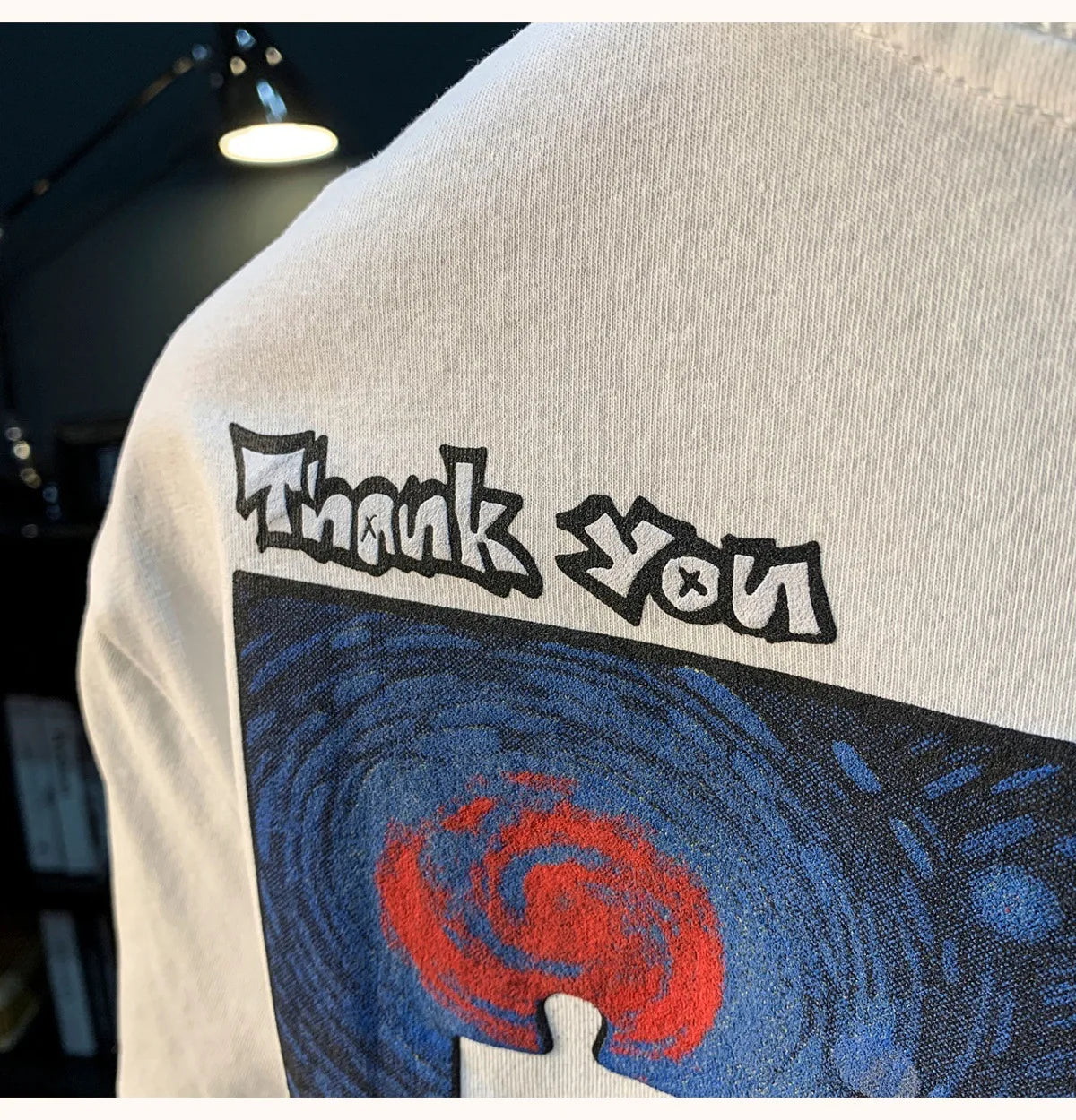 Fashionable men's T-shirt trend abstract artistic print summer loose combed cotton comfortable short sleeved top