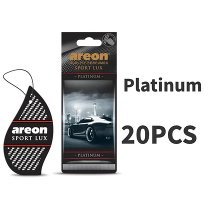 Areon Sport Lux gold Hanging Car Air Freshener Long-Lasting Odor Eliminator for Home Premium Carbon Fiber Design Auto Perfume