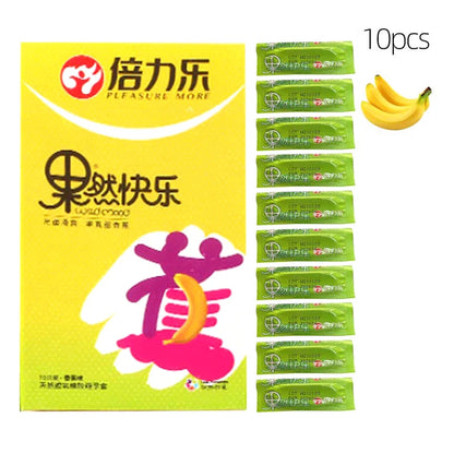 Fruit Flavor Condom 10pcs Ultra Thin Penis Sleeves Adult Sex Toys For Men Watermelon Stimulation Condom Erotic Products Sex Shop