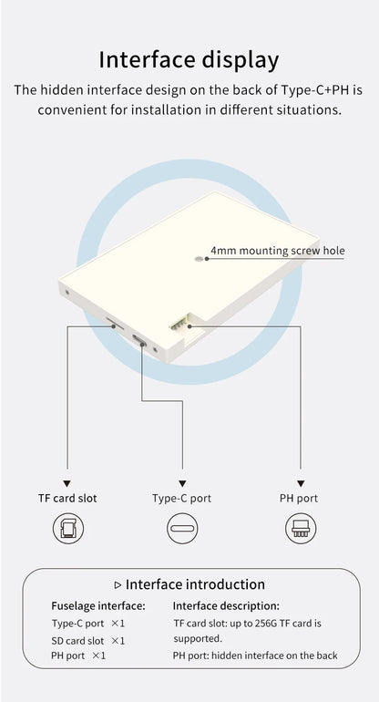 3.5 / 5 Inch IPS Type-C Secondary Screen Mini Computer USB Display CPU GPU RAM HDD Monitor with Holder Metal Case No Use AIDA64