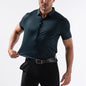 High Quality Summer Business Shirts For Men Short Sleeve Button Wrinkle Free Elasticity Social Black Office Dress Shirts US Size