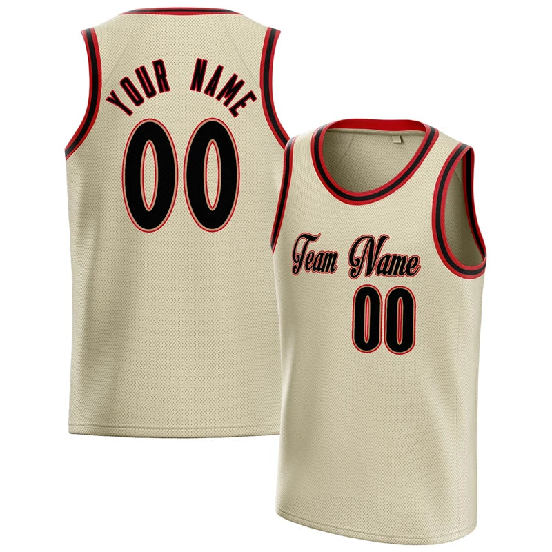 Fashion Cream Basketball Tank Tops Summer Trend Custom Name Team Name Men Women Sports Vest Casual Oversized Team Uniforms Tees
